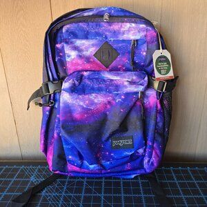 Jansport Galaxy Backpack Purple Space Print School Laptop Backpack